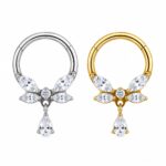 Piercing Argola Titânio Segmento Articulado Zircônia Cravejada/T1002