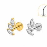 Piercing Labret Titânio 3 Zircônia Push Pin/T995