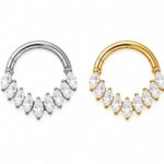 Piercing Argola Titânio Segmento Articulado Zircônia Cravejada/T984