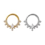 Piercing Argola Titânio Segmento Articulado Zircônia Cravejada/T983