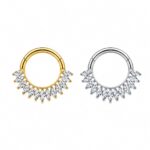 Piercing Argola Titânio Segmento Articulado Zircônia Cravejada/T986