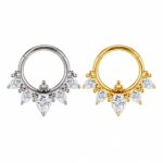 Piercing Argola Titânio Segmento Articulado Zircônia Cravejada/T1003