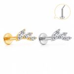 Piercing Labret Titânio com Zircônia Push Pin/T996